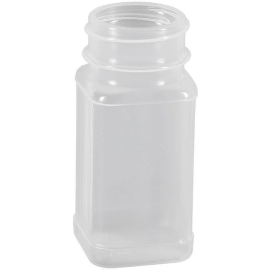 4 oz. Natural PP Square Plastic Spice Bottles (43-485)