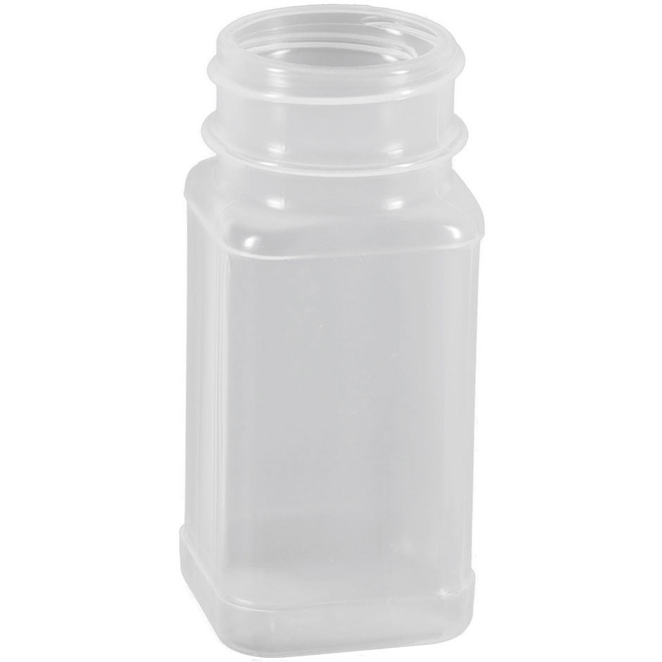 4 oz. Natural PP Square Plastic Spice Bottles (43-485)